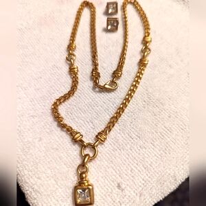 Givenchy Vintage Paris Crystal Statement Necklace and Earrings set